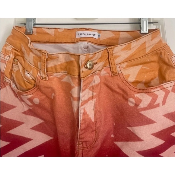 Rare RANCH DRESS'N Aztec Bronco Cowboy Horse Western Rodeo Bucking Flare Pants12 - Picture 6 of 9